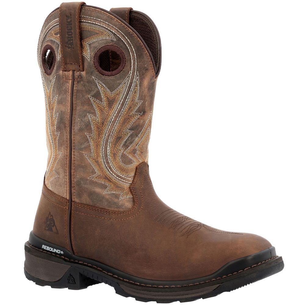 Rocky Rams Horn RKW0393 11" Mens Western Boots Dark Brown