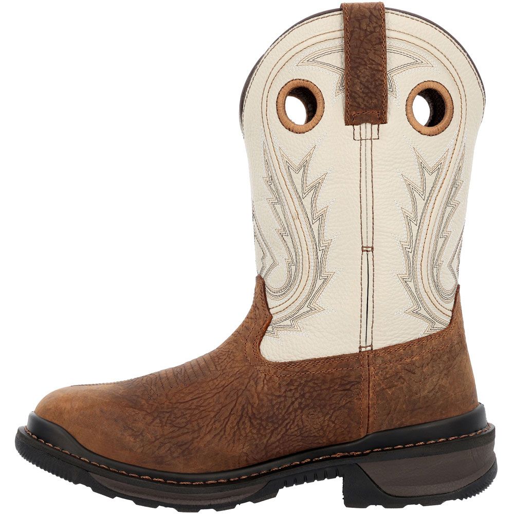 Rocky Rams Horn RKW0394 Mens 11" WP Comp Toe Work Boots Brown Taupe Back View