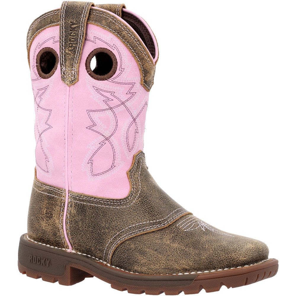 Rocky Legacy 32 RKW0408C Little Kids 8" Western Boots Brown Pink
