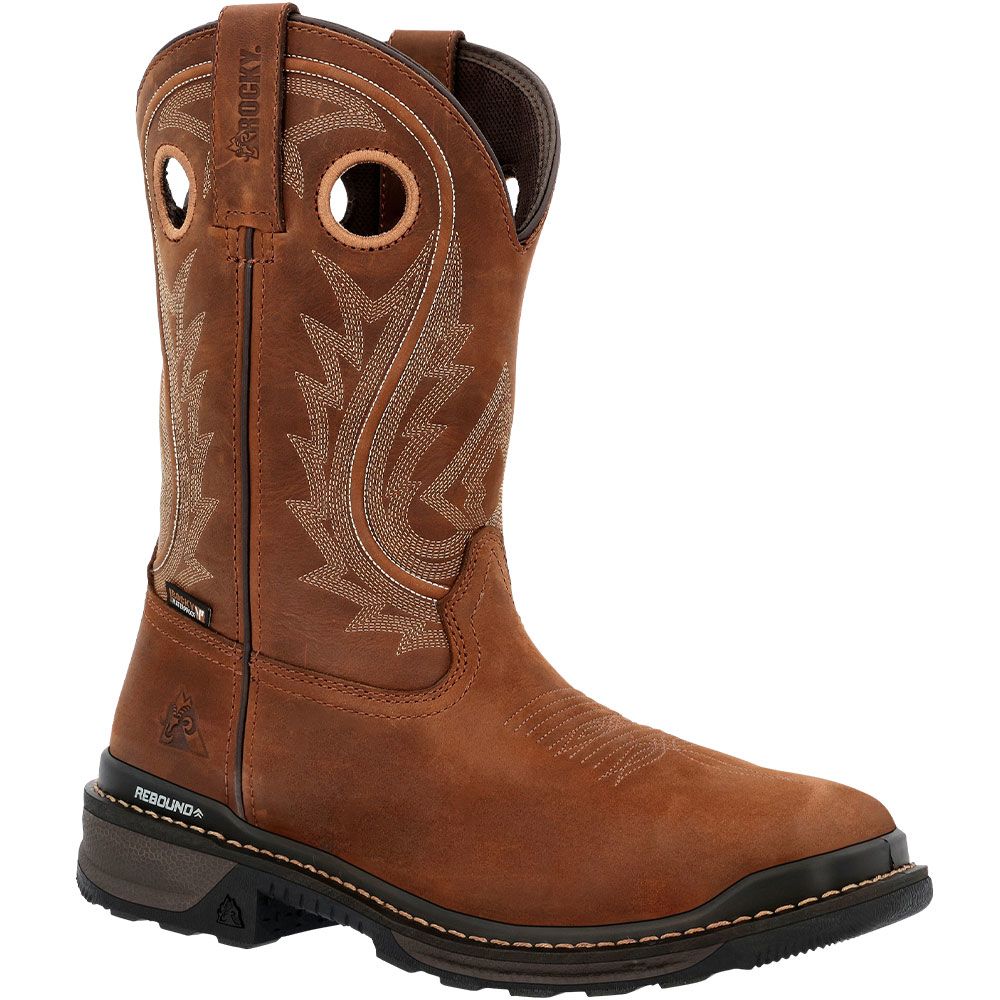 Rocky Rkw0421 Rams Horn Western Composite Toe Work Boots - Mens Brown