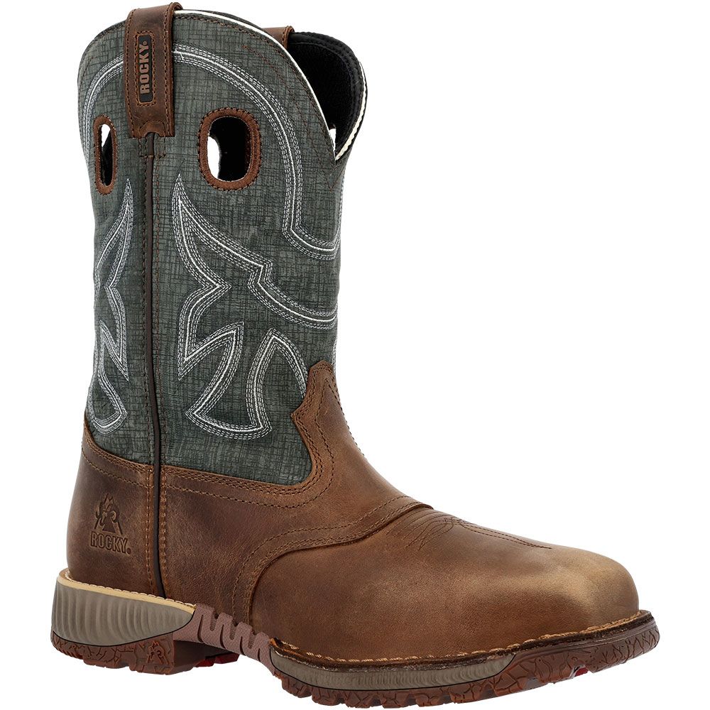 Rocky HiWire RKW0426 11" WP Wstrn Soft Toe Work Boots - Mens Brown