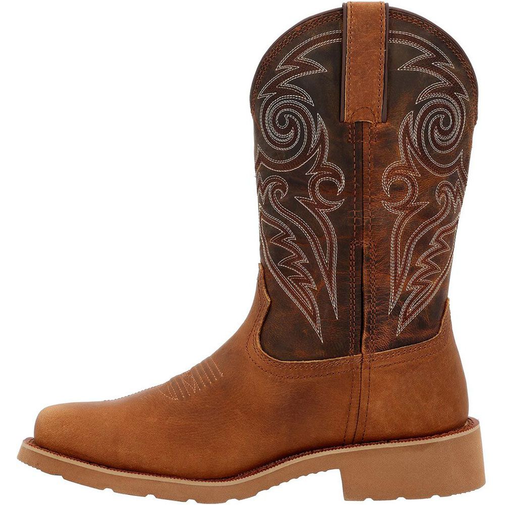 Rocky Monocrepe RKW0438 12" Western Soft Toe Work Boots - Mens Bronze Brown Back View