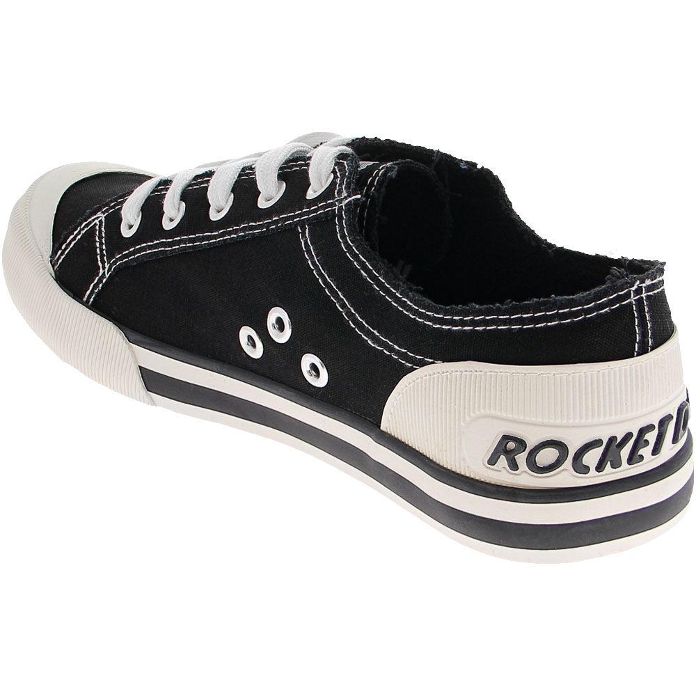 Rocket Dog Jazzin Lifestyle Shoes - Womens Black Canvas Back View