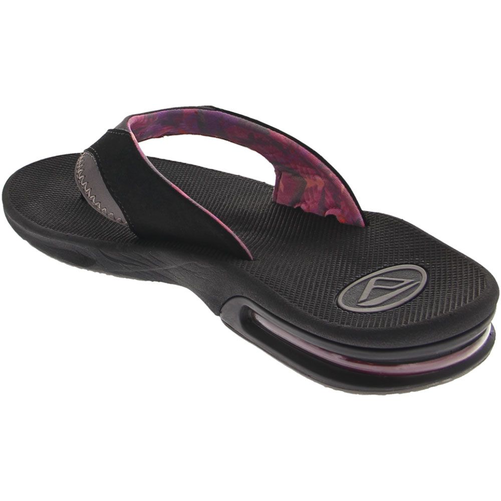 Reef Fanning 1626 Thong Sandals - Womens Black Grey Back View