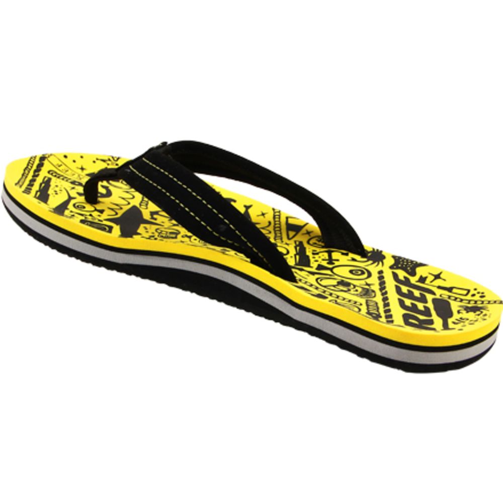 Reef Ahi Flip Flop Sandals - Boys | Girls Yellow Back View
