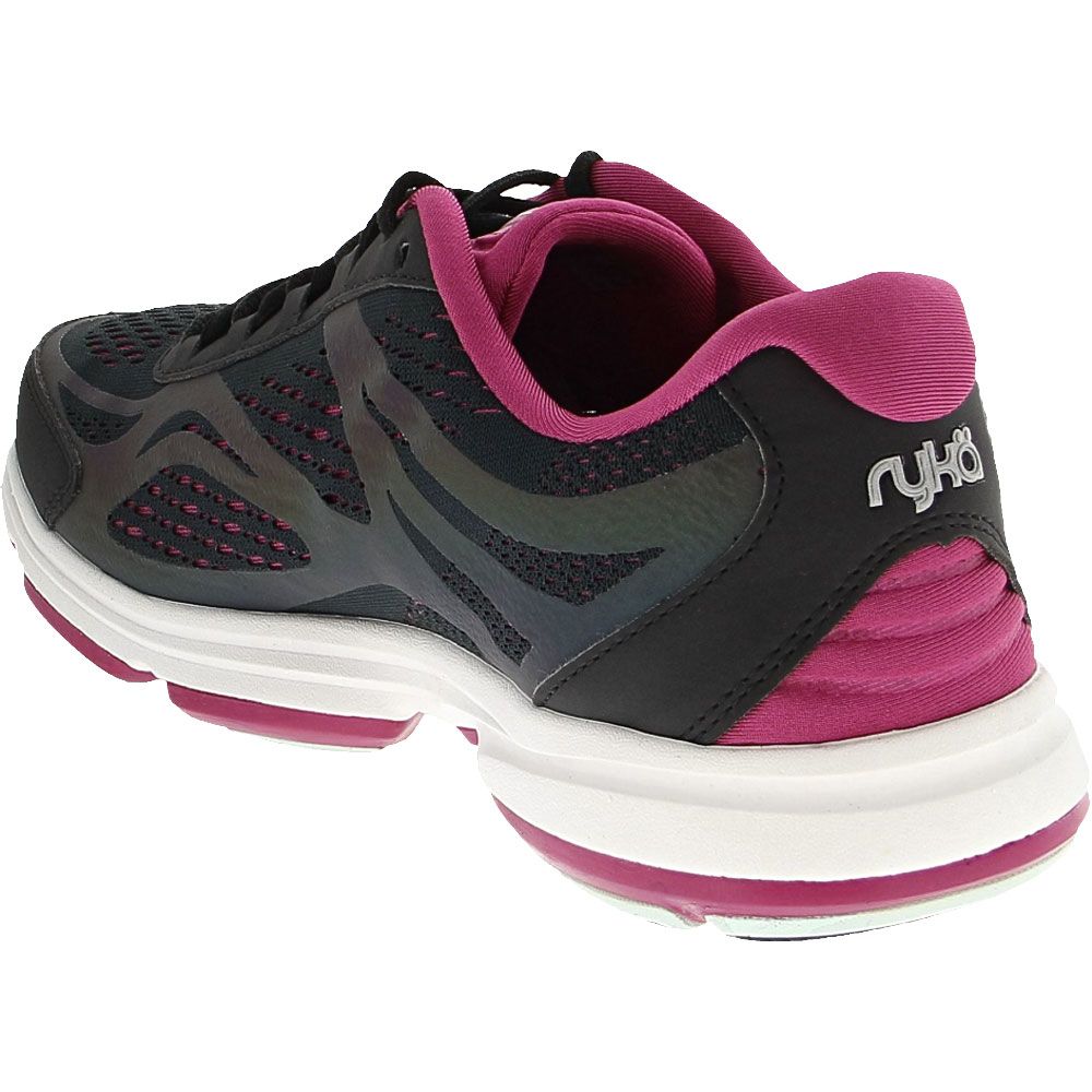 Ryka Devotion Plus 2 Walking Shoes - Womens Black Pink Back View
