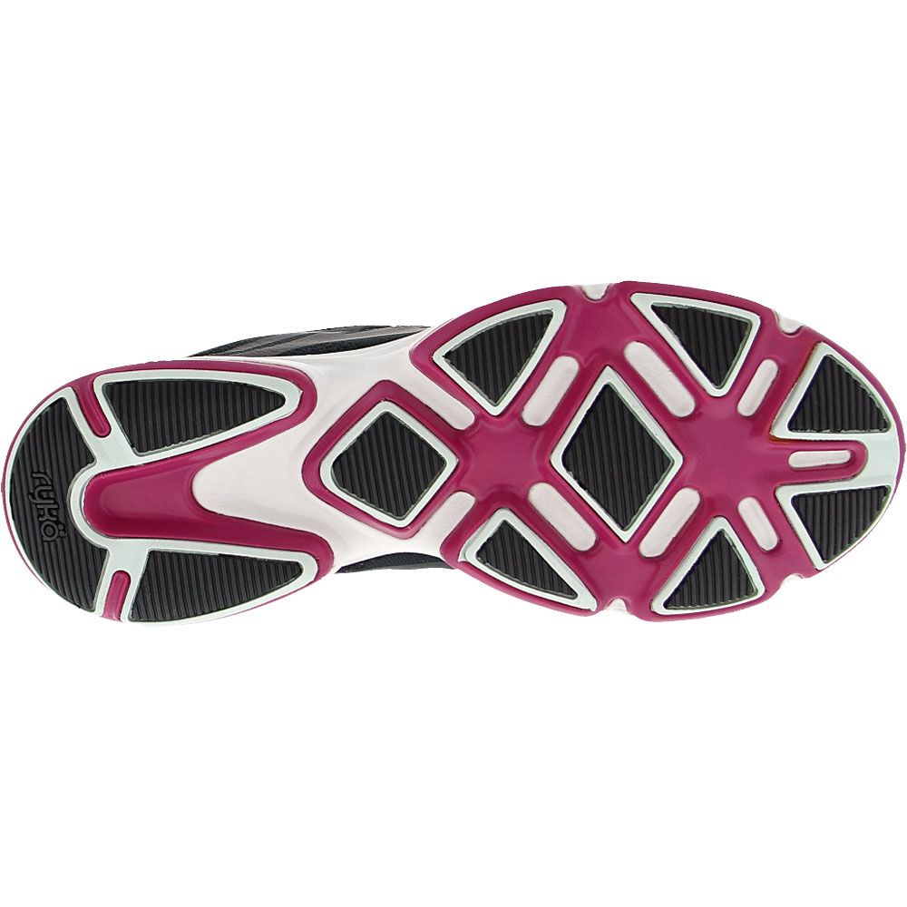 Ryka Devotion Plus 2 Walking Shoes - Womens Black Pink Sole View