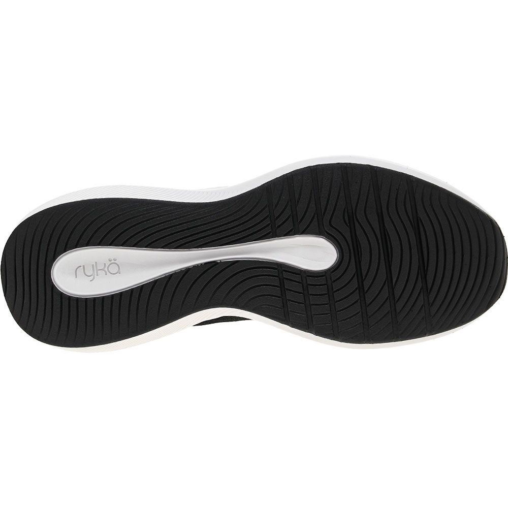 Ryka Flourish Walking Shoes - Womens Black White Sole View