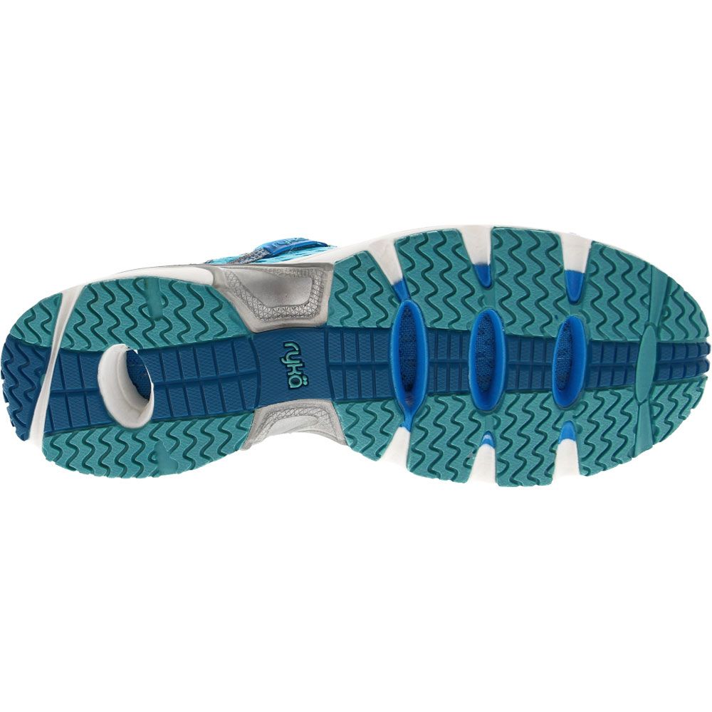 Ryka Hydro Sport Water Sandals - Womens Blue Silver Sole View