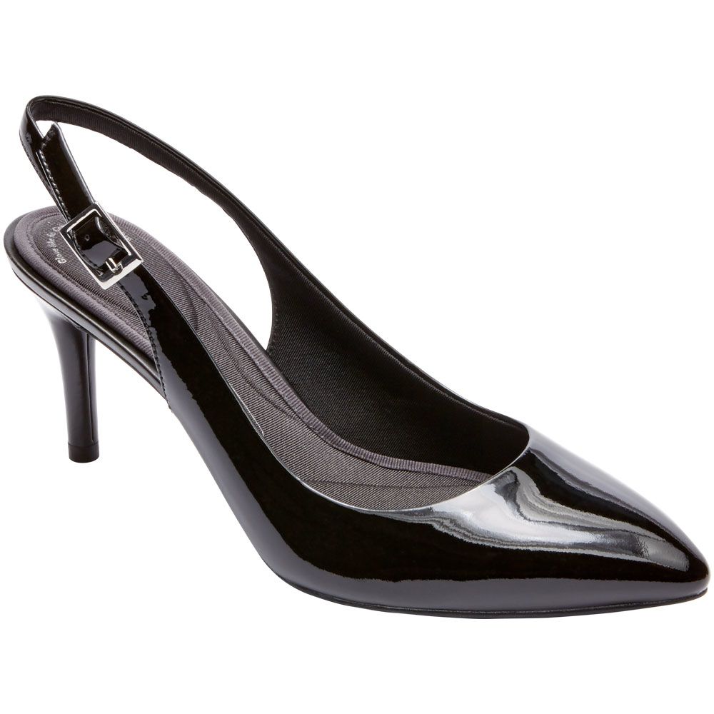 Rockport TM 75mm Slingback Dress Shoes - Womens Black Patent