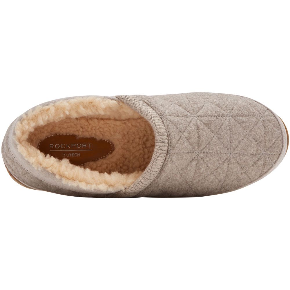 Rockport Veda Slipper Slippers - Womens Taupe Grey Back View