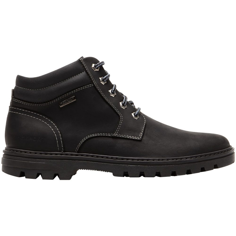 Rockport Weather Or Not Boot Wp Casual Boots - Mens Black Leather Suede Side View