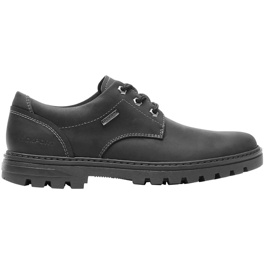 Rockport Weather Or Not Pt Ox Lace Up Casual Shoes - Mens Black Leather Side View
