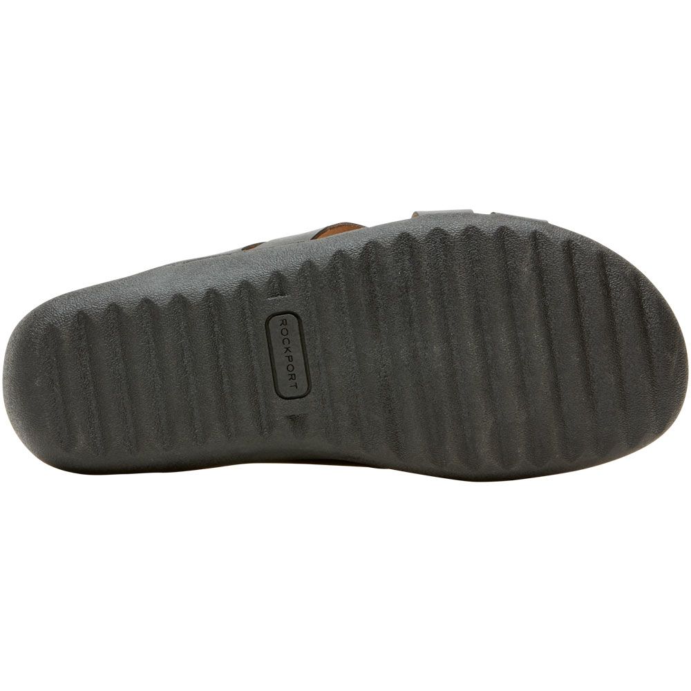 Rockport Ridge Woven Slide Sandals - Womens Black Sole View