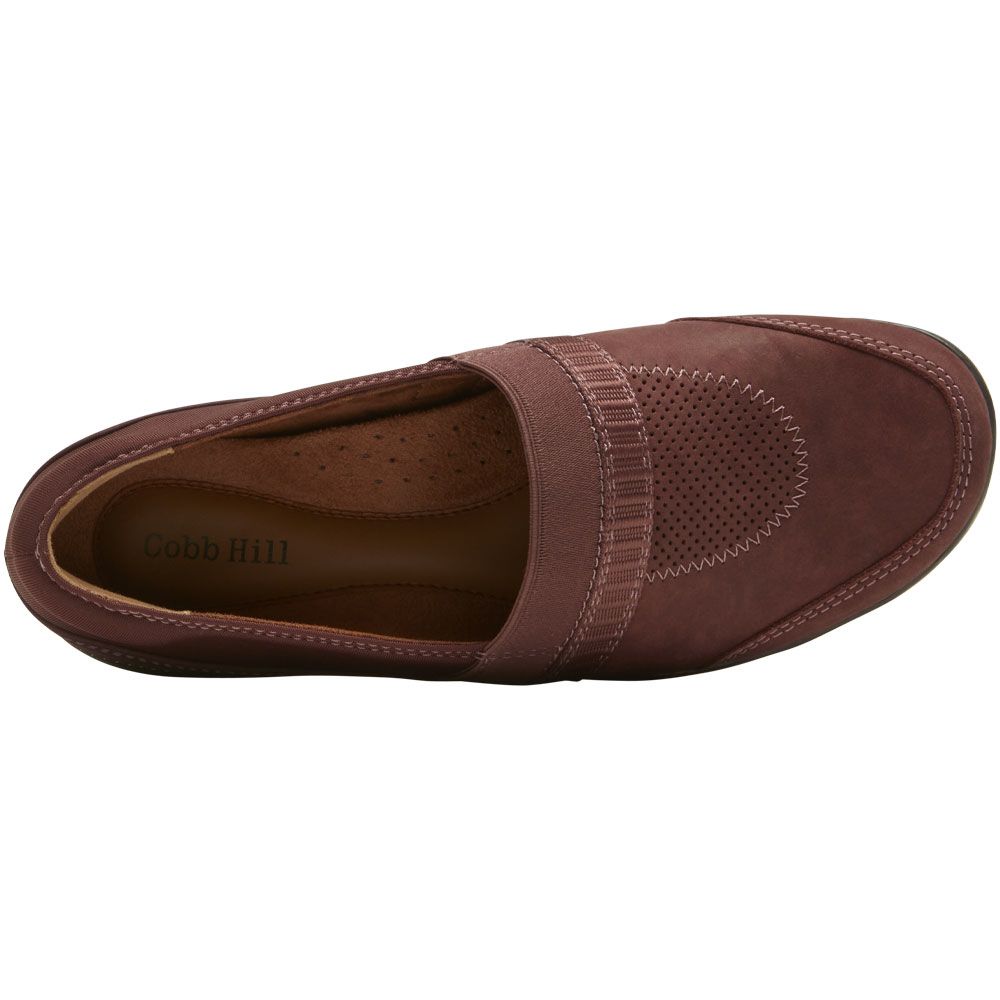 Rockport Cobb Hill Penfield Aline Slip On Womens Casual Shoes Redwood Back View