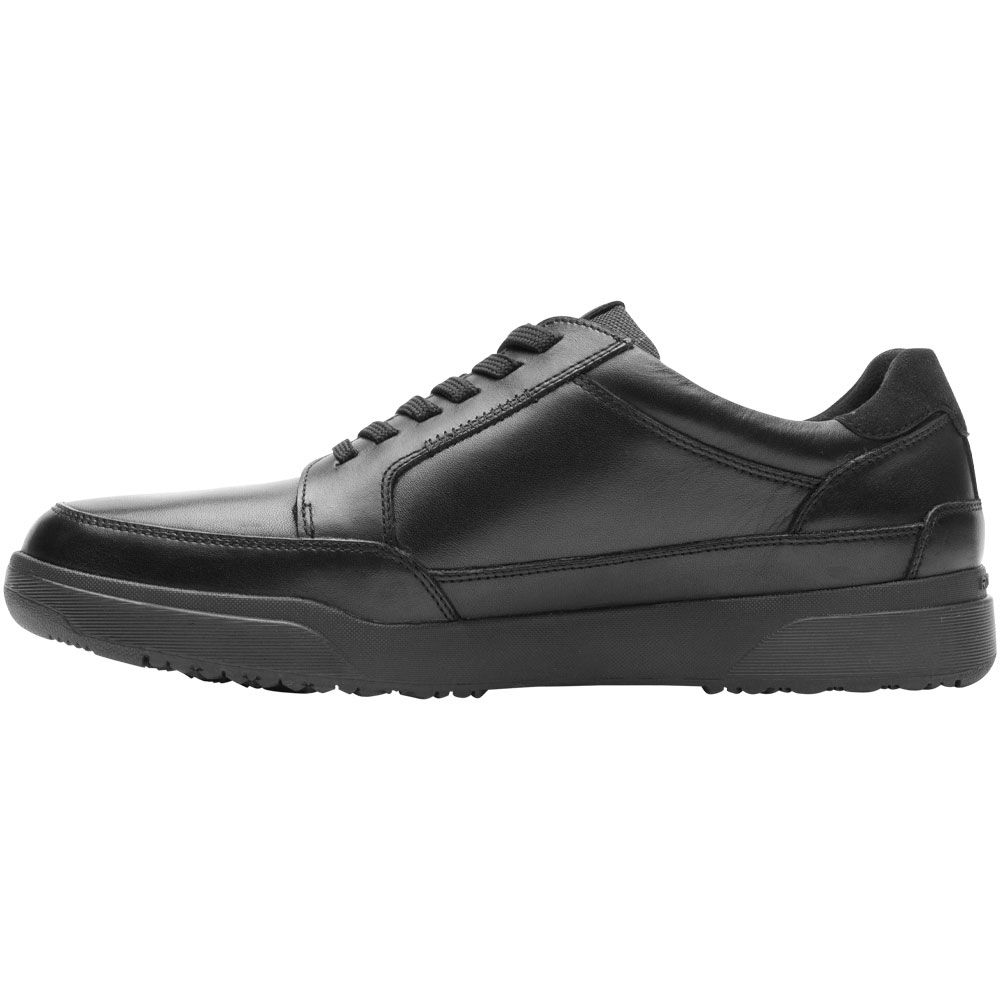 Rockport Bronson Lace Up Casual Shoes - Mens Black Leather Back View