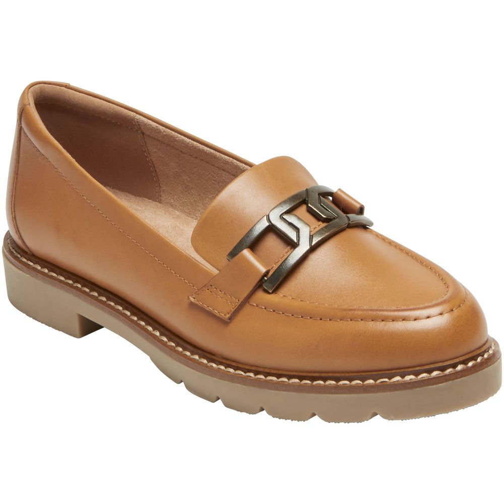 Rockport Kacey Chain Slip on Casual Shoes - Womens Honey Leather
