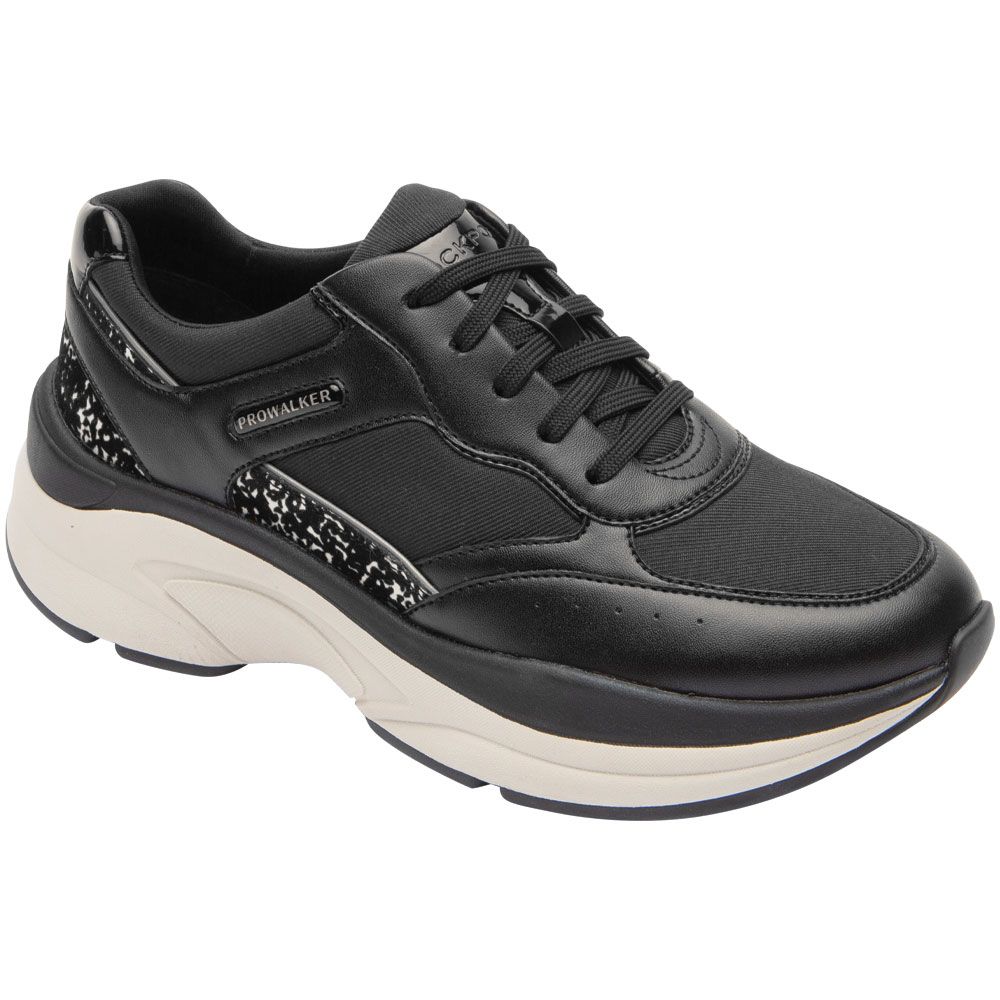 Rockport Prowalker Eco Womens Shoes Black Leather Textile Eco