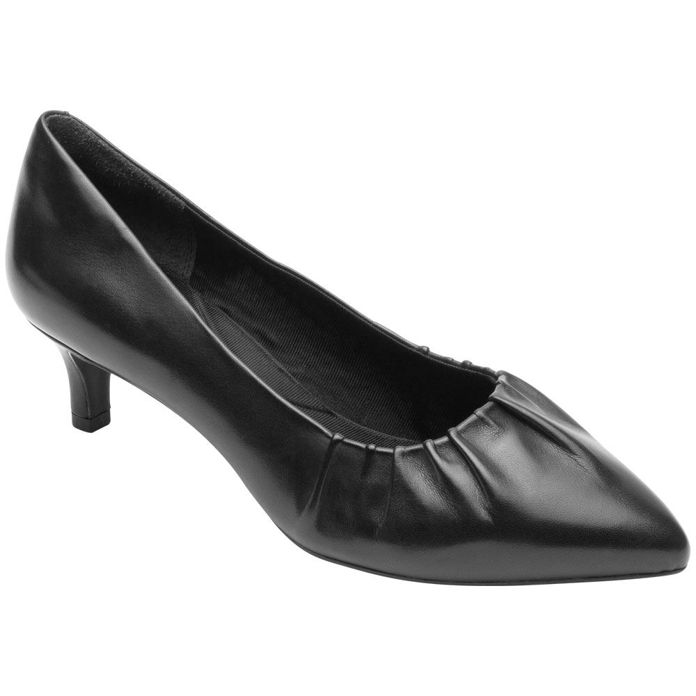 Rockport Kalila Gather Heel Dress Shoes - Womens Black Leather