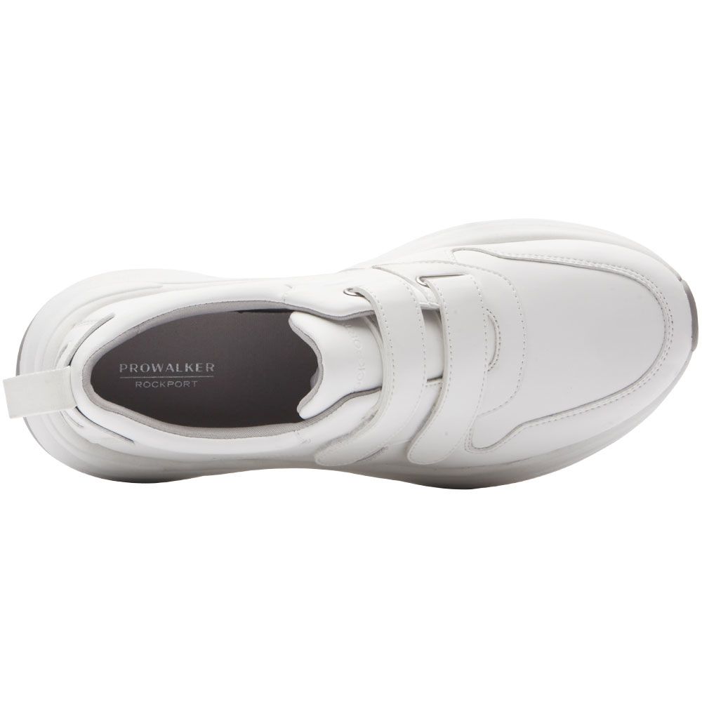 Rockport Prowalker Eco Velcro Walking Shoes - Womens White Back View