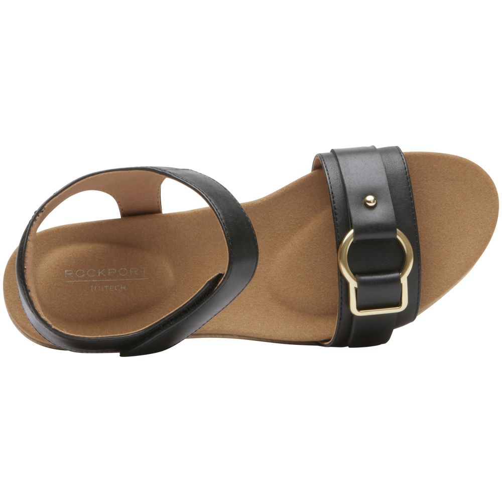 Rockport Briah II Two Band Sandals - Womens Black Back View