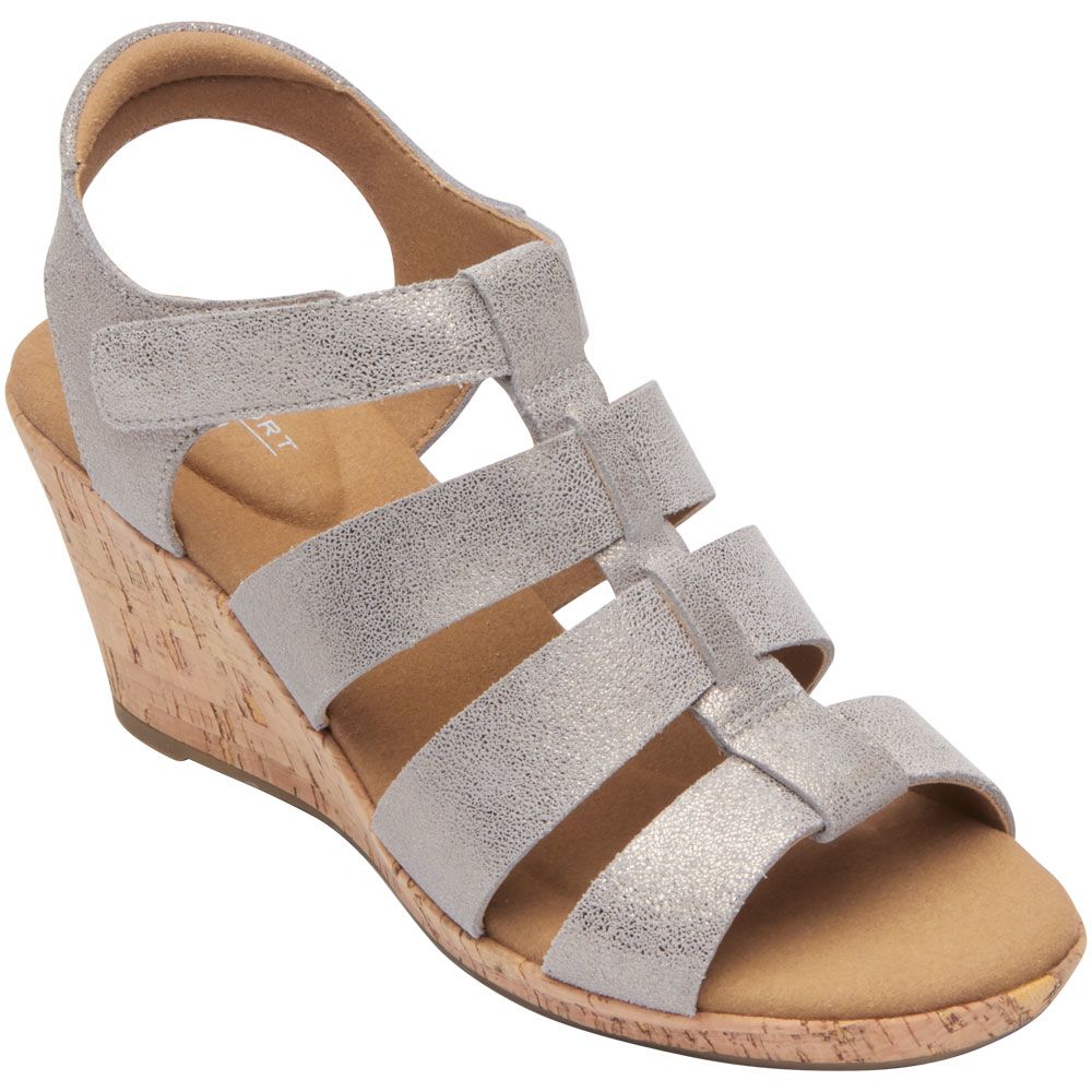 Rockport Briah New Gladiator Sandals - Womens Taupe Metallic