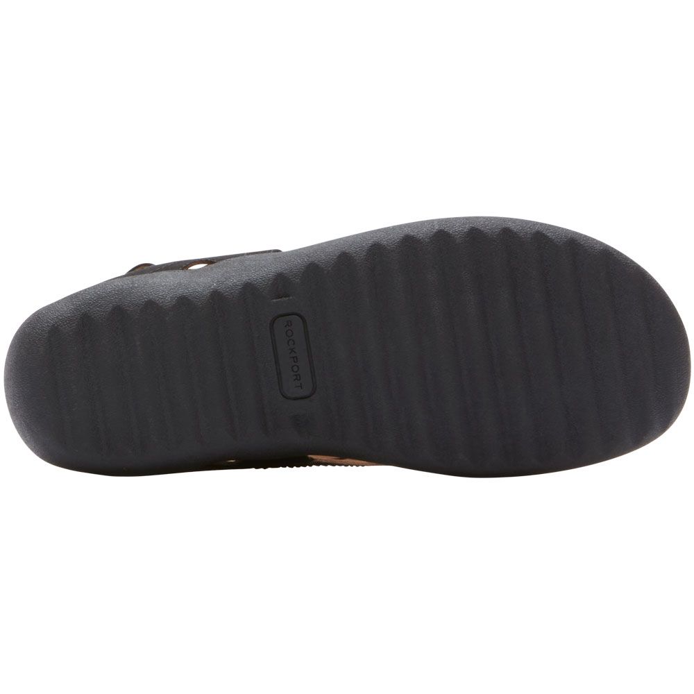 Rockport Ridge Sling Flip Flop Sandals - Womens Black Bling Sole View