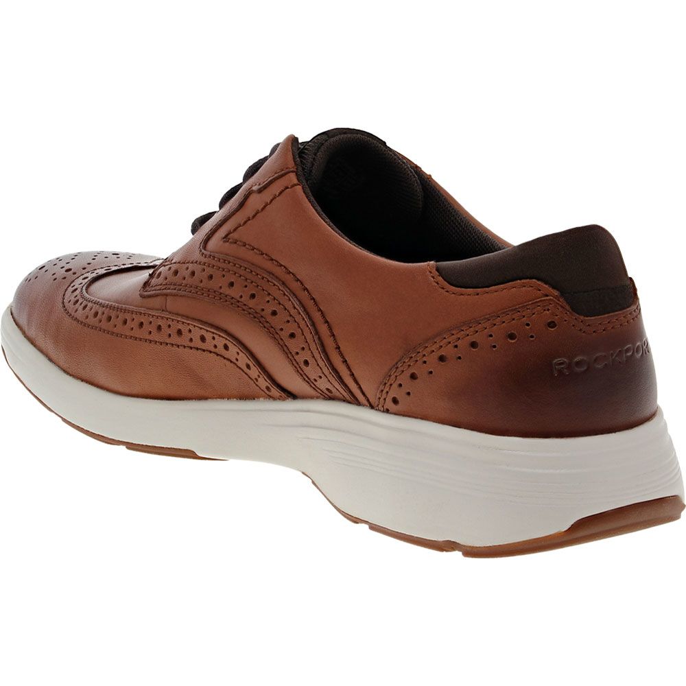 Rockport Noah Wing Tip Lace Up Casual Shoes - Mens Brown Back View