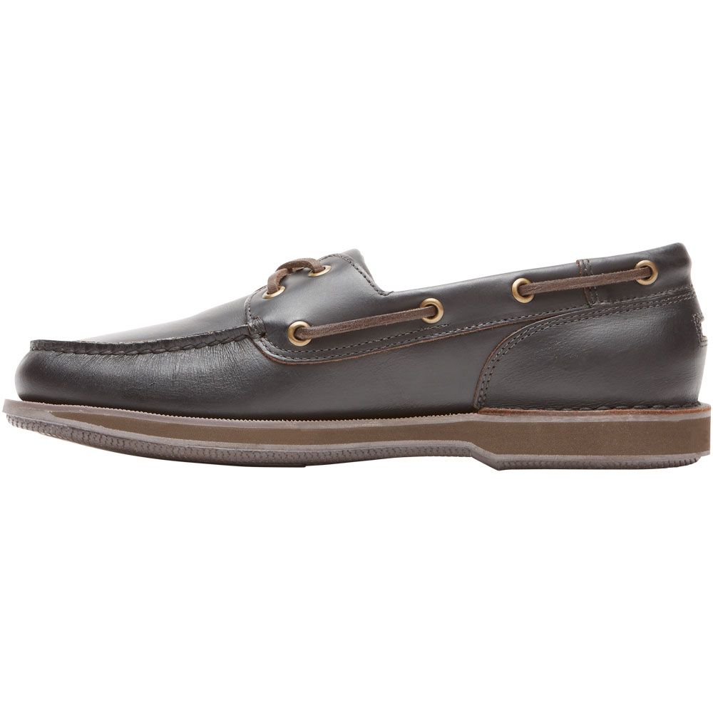 Rockport Perth Boat Shoe Boat Shoes - Mens Dark Brown Back View