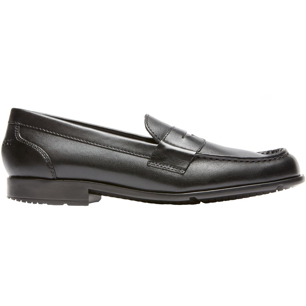Rockport Classic Penny Loafer Penny Loafer Shoes - Mens Black Black Side View