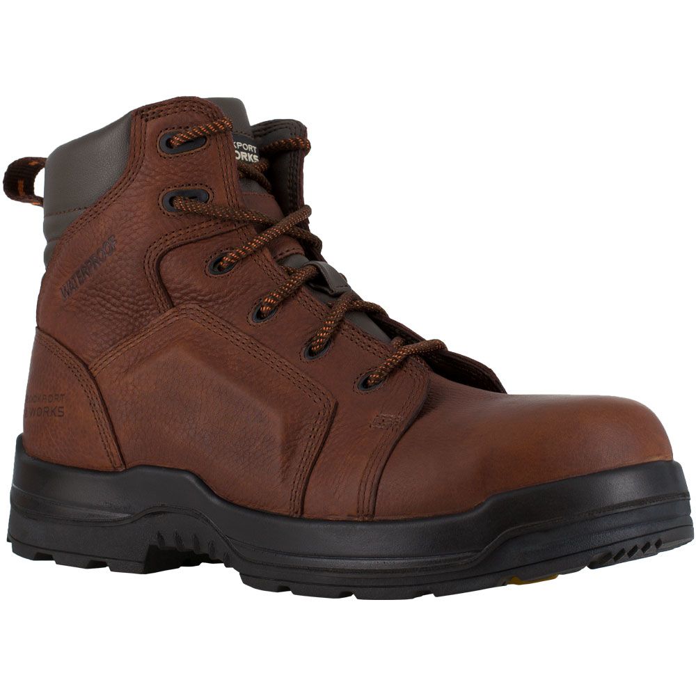 Rockport Works More Energy Composite Toe Work Boots - Mens Brown