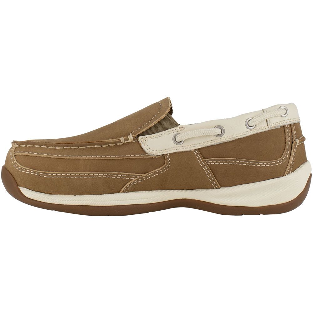 Rockport Rk673 Slip On Boat Safety Work Shoes - Womens Tan Back View