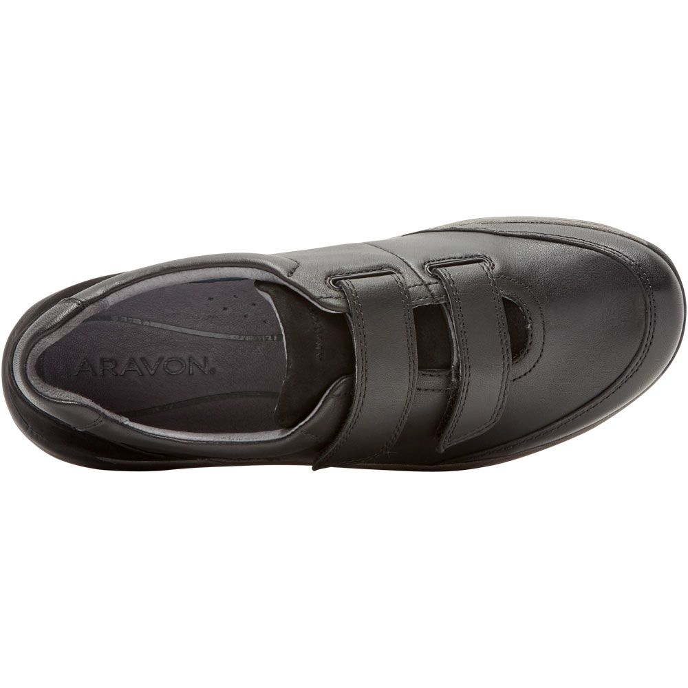 Aravon Pyper Two Strap Walking Shoes - Womens Black Back View