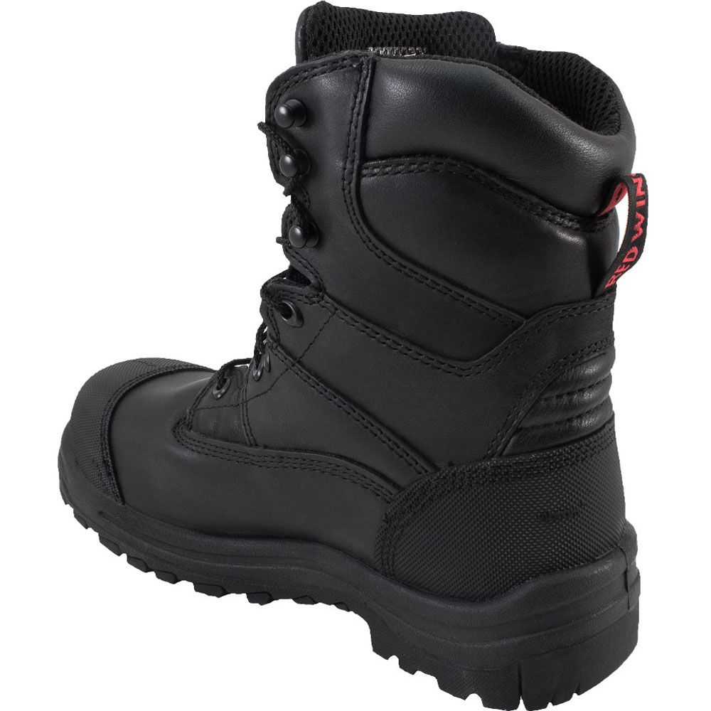 Red Wing 3512 Safety Toe Work Boots - Mens Black Back View