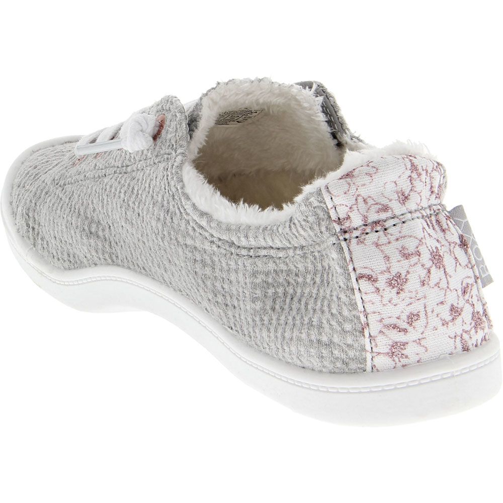 Roxy Bayshore Fur Lifestyle Shoes - Womens Heather Grey Floral Back View
