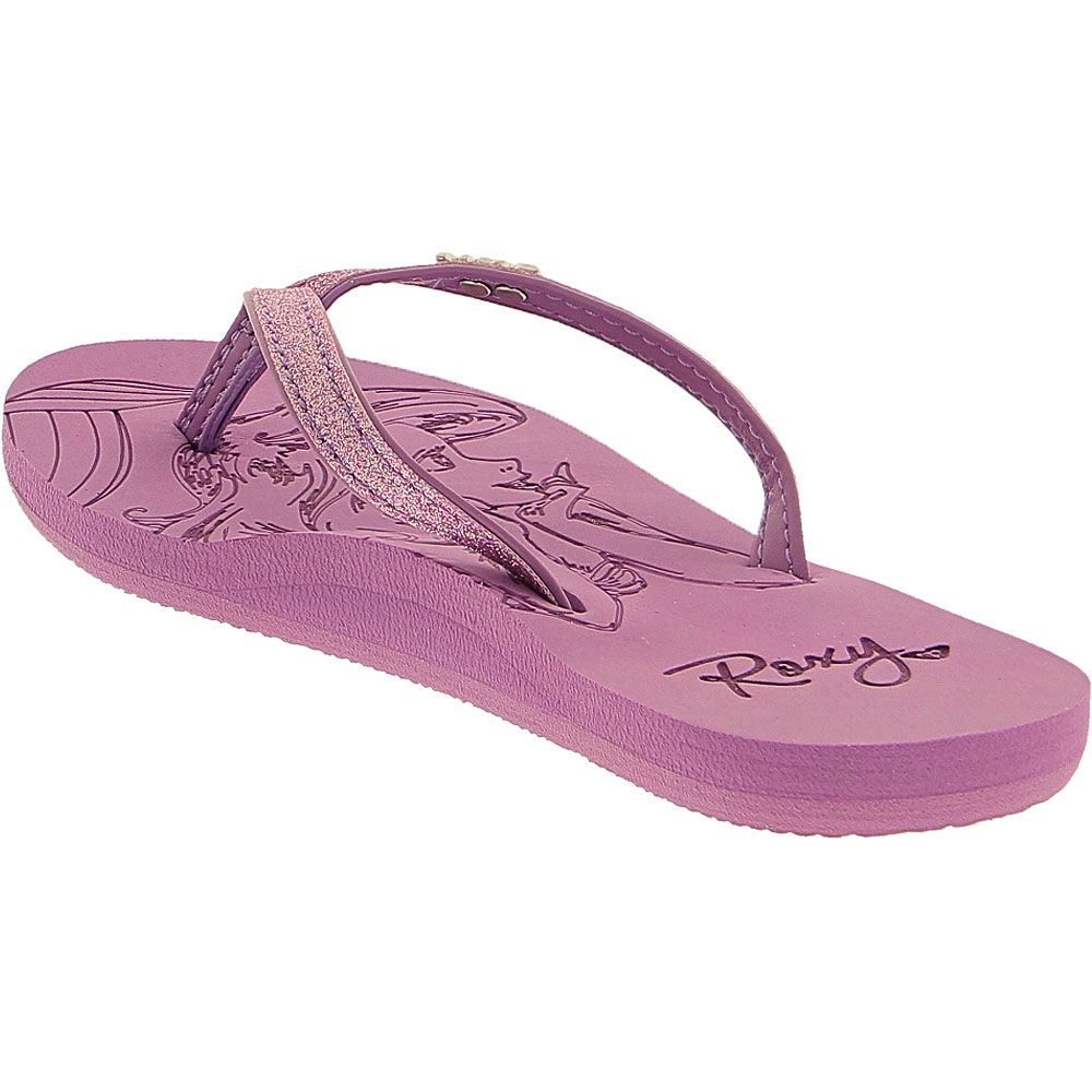 Roxy Napili Disney Flip Flops - Girls Purple Back View