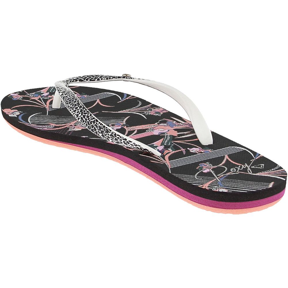 Roxy Flip Flops  Portofino Sandals White/Pink/Multi - Womens