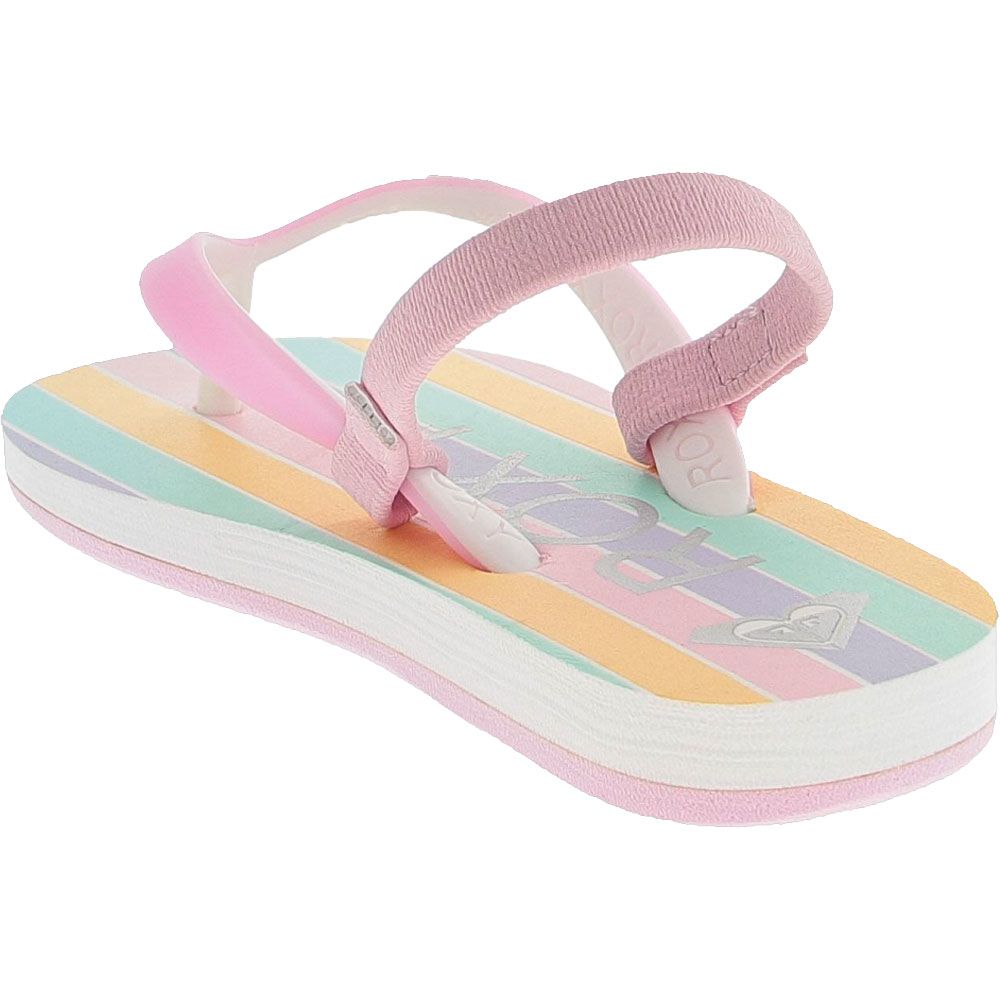 Roxy Tahiti 6 Sandals - Baby Toddler Light Pink Back View
