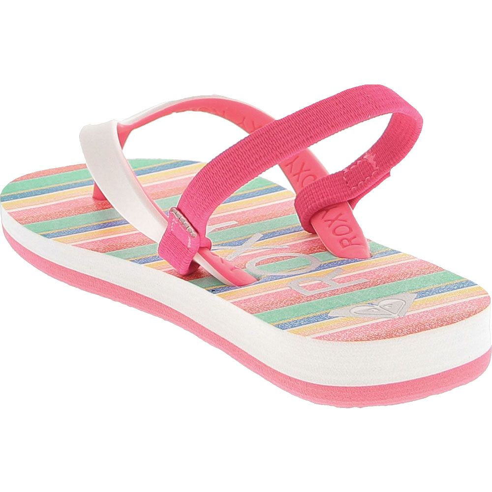 Roxy Tahiti 6 Sandals - Baby Toddler Pink White Blue Back View