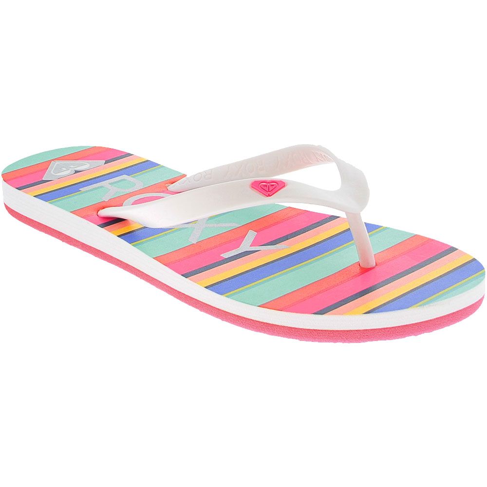 Roxy Tahiti 7 Flip Flops - Girls White Multi