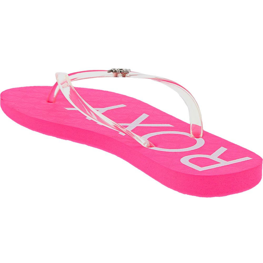 Roxy Viva Jelly Flip Flops - Womens Pink Back View
