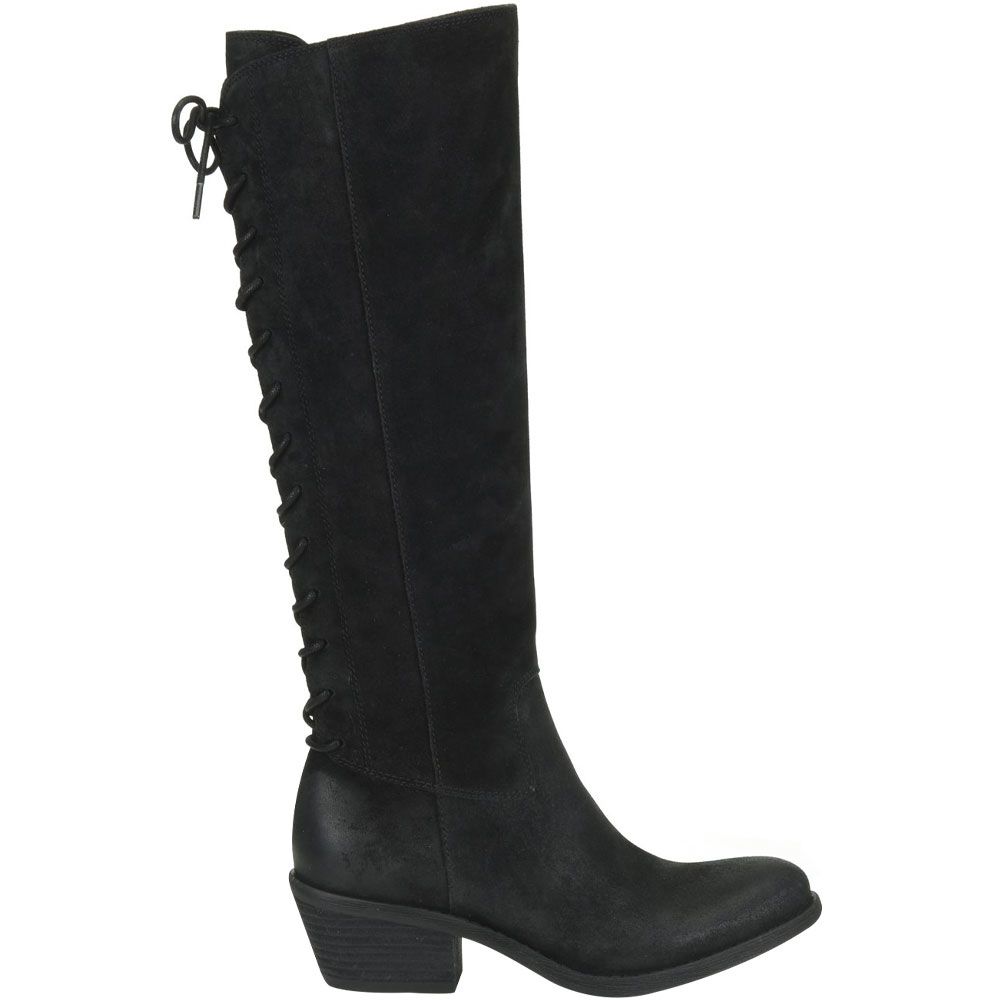 Sofft Sharnell Heel Tall Dress Boots - Womens Black Suede Side View