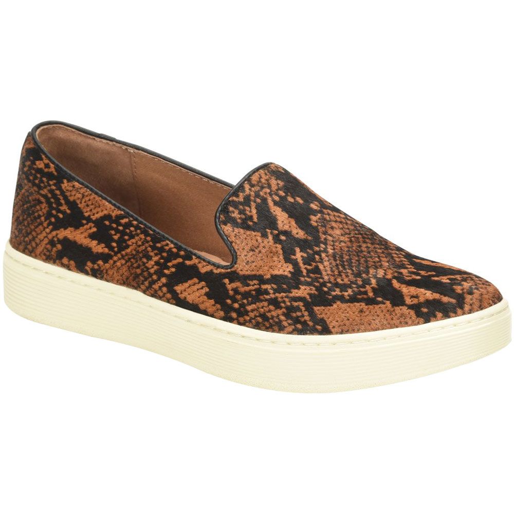 Sofft Somers Slip On Womens Casual Shoes Cognac Snake
