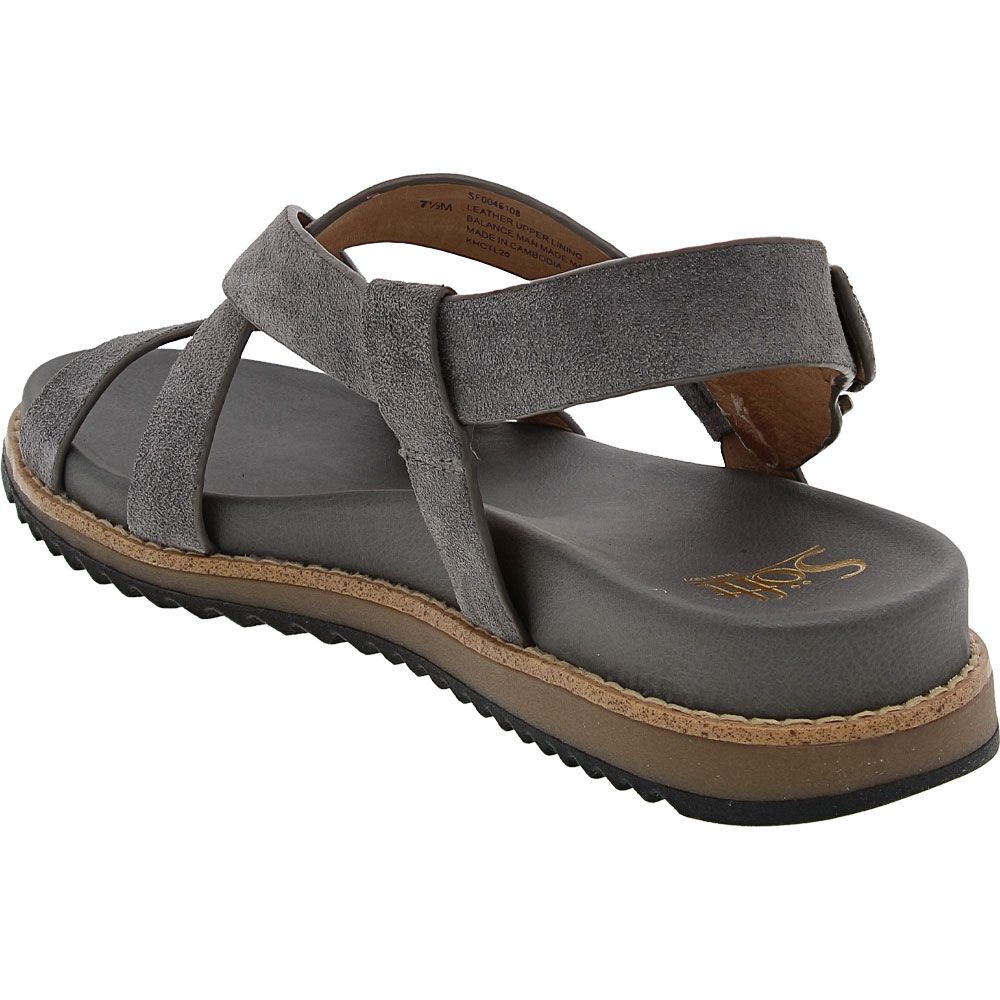 Sofft Fairbrook Sandal - Womens Steel Grey Back View