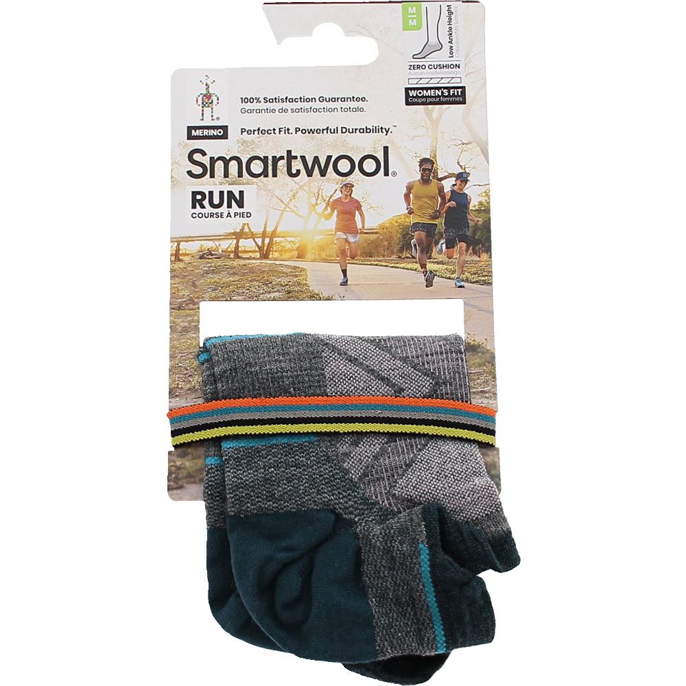 Smartwool Wos Run Zero Cushion Ankle Socks Medium Gray View 2