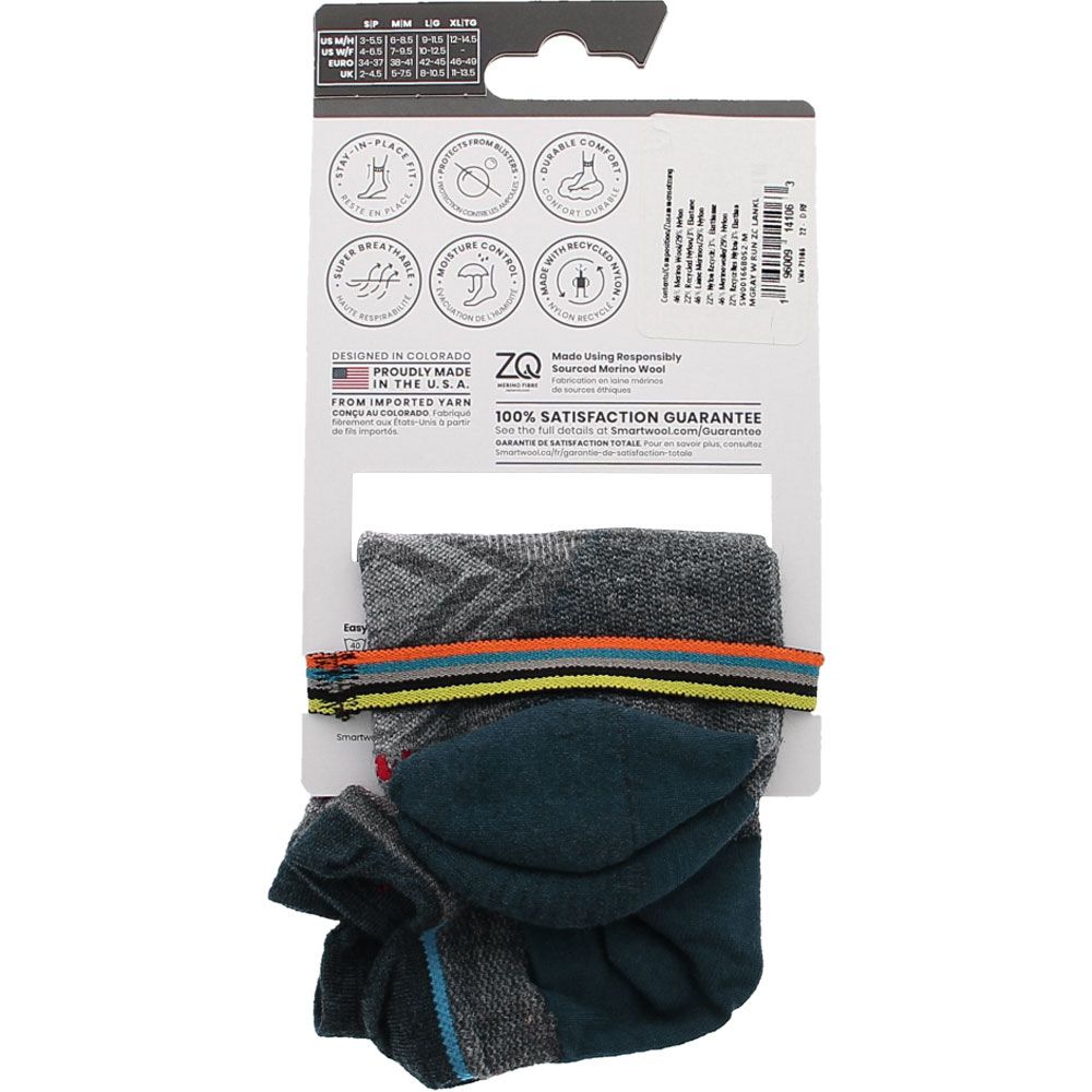 Smartwool Wos Run Zero Cushion Ankle Socks Medium Gray View 3