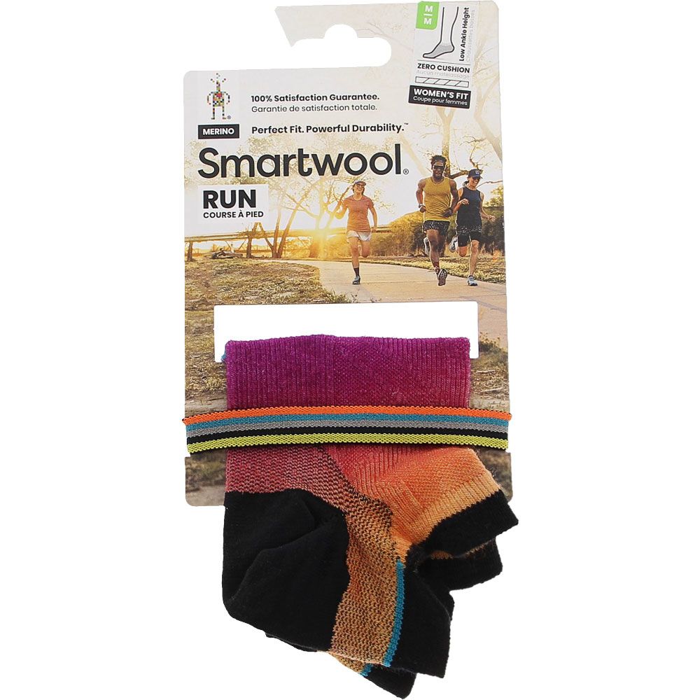 Smartwool Womens Run Zero Cushion Ombre Socks Orange Ombre View 2