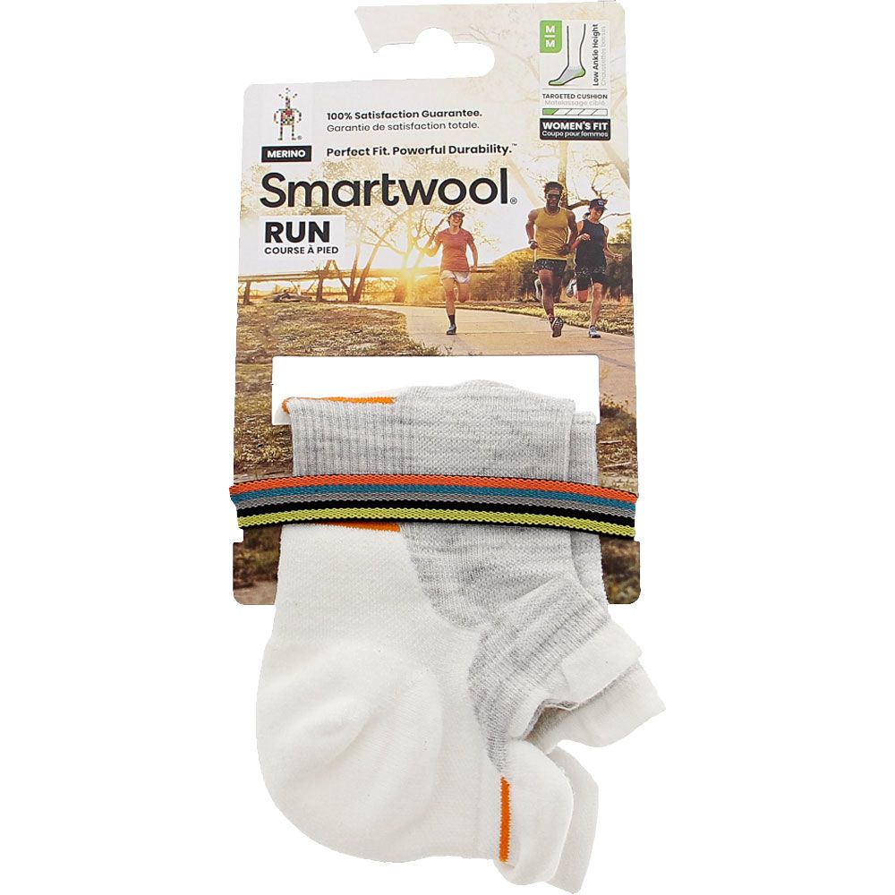 Smartwool Wos Run Targeted Cushion Low Socks Ash White View 2