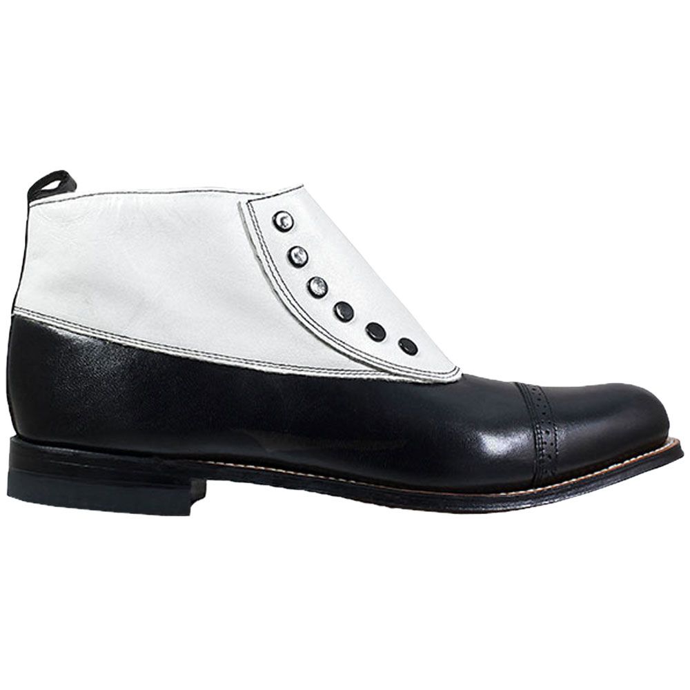Stacy Adams Madison Cap Toe Dress Boots - Mens Black White Side View