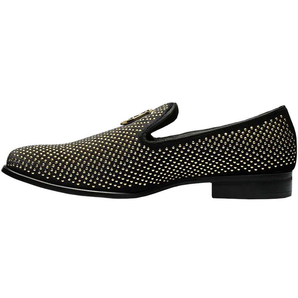Stacy Adams Swagger Slip On Casual Shoes - Mens Black Gold Back View